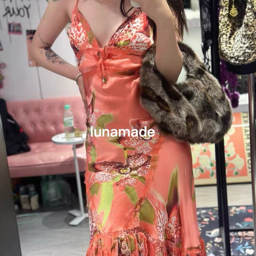 RARE Roberto Cavalli 2004 silk Floral Dress
